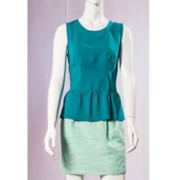Teal peplum top - Picture 1 of 3